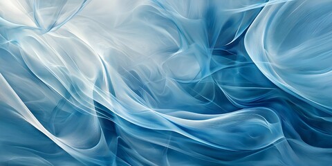 Obraz premium A Mesmerizing Abstract Design with Flowing Liquid Shapes in Vibrant Blue Tones, Evoking the Serenity of Water Ripples and Gradient Transitions with a Glossy, blue Abstract Background Artwork Featuring