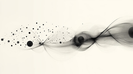 The drone of the particles. The drone consists of circles and points. Vector illustration.