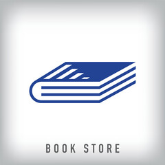 Fototapeta premium Unique staircase logo design inside book. Bookstore and library for company