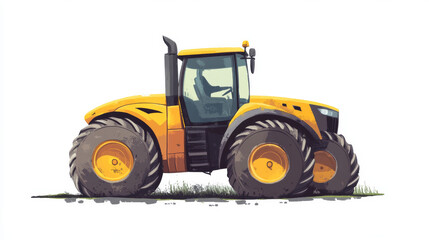 Obraz premium The tractor consists of circles and dots. Agricultural machinery