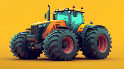 The tractor consists of circles and dots. Agricultural machinery