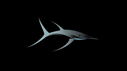 Obraz premium Vector logo swordfish. Brand logo in the shape of a swordfish.