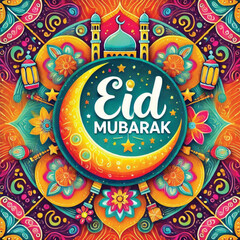 Eid Mubarak vector, muslim holiday