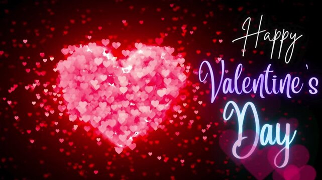 happy valentines day text animated with love shape for your boyfriend or girlfriend 