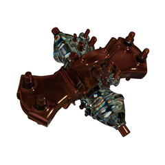 Metal abstract shape, 3d render © neurostructure