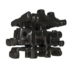 Metal abstract shape, 3d render © neurostructure