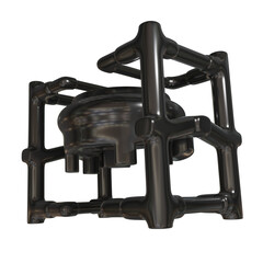 Metal abstract shape, 3d render © neurostructure