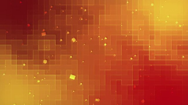 Cube Abstraction Background Red and Yellow