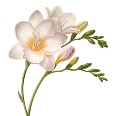 Naklejka premium Freesia flower isolated PNG Clipart with transparent background