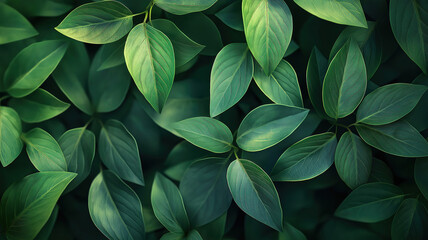 Fototapeta premium Fresh green leaves in a summer garden setting, perfect for nature, environment, and greenery