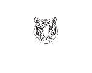 A black and white coloring page depicting a Tiger pattern with bold lines and a clean line art style against a white background, Vector illustration.