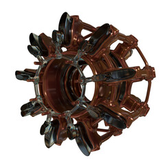 Metal abstract shape, 3d render © neurostructure