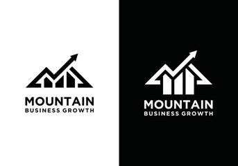 business growth mountain vector. growing business logo, data analysis vector logo