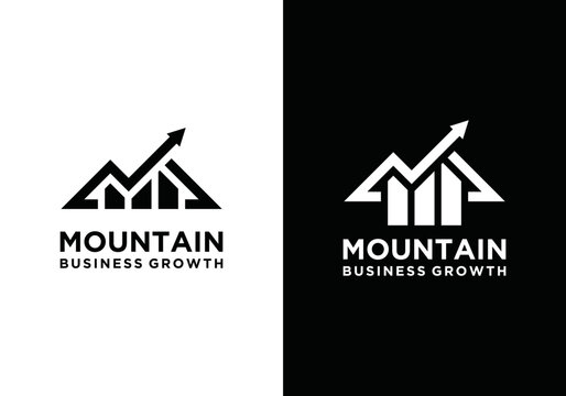 business growth mountain vector. growing business logo, data analysis vector logo