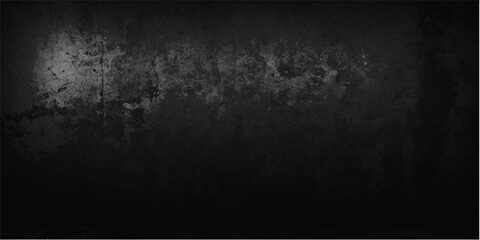 Black dark concrete wall background. Dirty black grunge background.