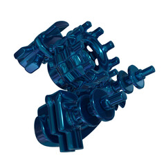 Metal abstract shape, 3d render © neurostructure