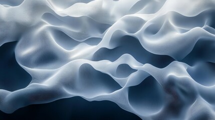 Obraz premium Abstract White Fabric Waves Flowing Gently