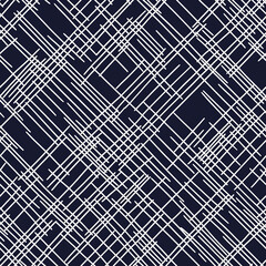 Abstract pattern with intersecting white lines on a dark navy background, creating a modern and dynamic design suitable for various applications.