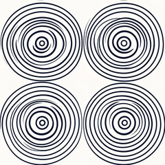 Minimalist linear seamless pattern of concentric circles modern design digital art clean aesthetic geometric viewpoint contemporary style