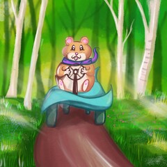 Funny hamster illustration © Dominika
