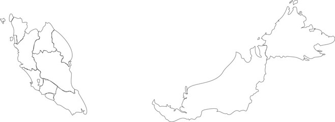 Outline Map of Malaysia 