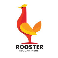 Roster or Chicken logo icon, Abstract Rooster Logo Vector Template Design, food logo
