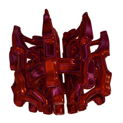 Metal abstract shape, 3d render © neurostructure