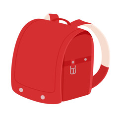 赤いランドセルのイラスト素材