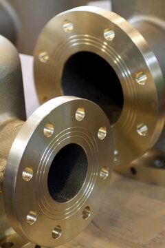 Polished Metal Flanges with Circular Openings