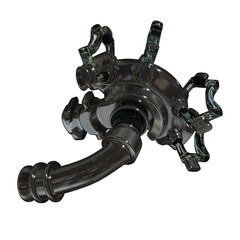 Metal abstract shape, 3d render © neurostructure