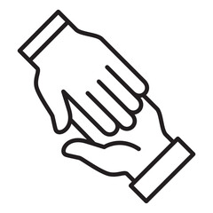 Charity and donation thin line icon.  Icon for symbol of philanthropy, help, giving, humanity.