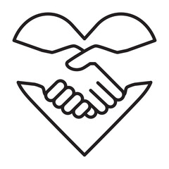 Charity and donation thin line icon.  Icon for symbol of philanthropy, help, giving, humanity.