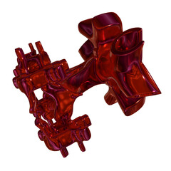 Metal abstract shape, 3d render © neurostructure