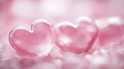 Obraz premium Numerous hearts symbolizing love in pastel pink on a delicate background