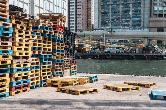 Wooden Pallets on the Pier
