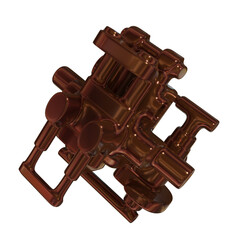Metal abstract shape, 3d render © neurostructure