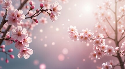 Obraz premium spring background of cherry blossom branches