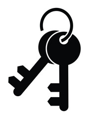 Key icon set. Keys silhouette safety symbol isolated on white background. Key icons in trendy flat style suitable for website design. Vector illustration. EPS 10