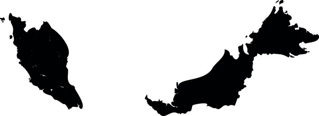 Simple Map of Malaysia Vector Illustration