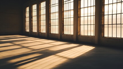a room with large windows