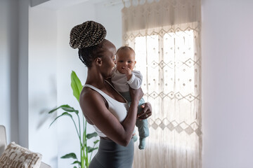 Mom talking to newborn