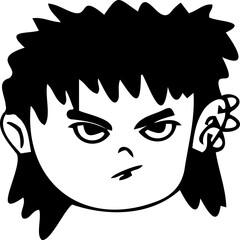 Vector boy expressions in various styles and facial expressions