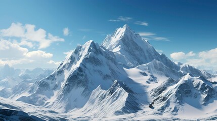Obraz premium A photo of a snowy mountain peak under a clear