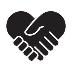 Donation and charity flat solid icon.  Icon for symbol of philanthropy, help, giving, humanity.