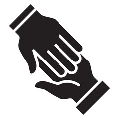 Donation and charity flat solid icon.  Icon for symbol of philanthropy, help, giving, humanity.