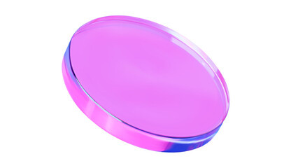 Holographic pink abstract circle in the form of a disk for web design and cosmetic products.