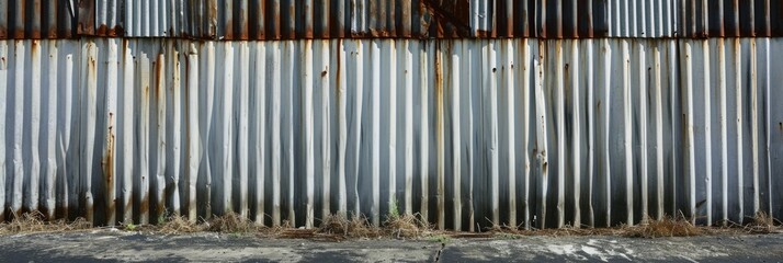 Minimalist Steel Plate Texture: Abstract Wall Surface in Industrial Warehouse