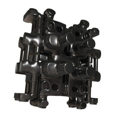 Metal abstract shape, 3d render © neurostructure