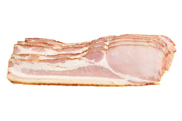 closeup english bacon rasher on white  