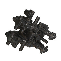 Metal abstract shape, 3d render © neurostructure